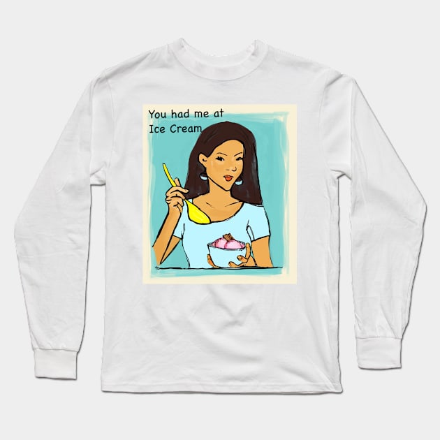 Ice Cream Long Sleeve T-Shirt by FunandWhimsy